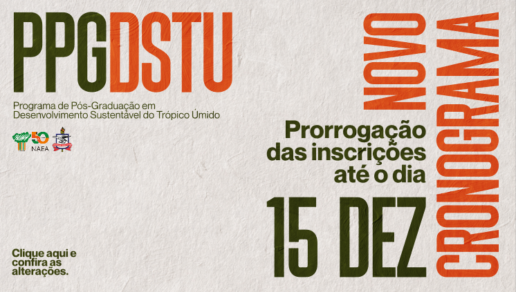 PPGDSTU - Prorrogação das inscrições